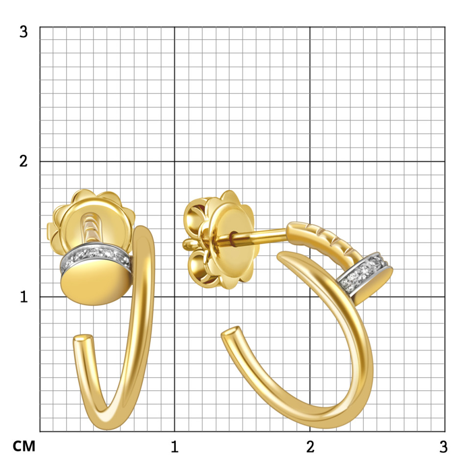 Серьги из жёлтого золота с бриллиантами (059092)