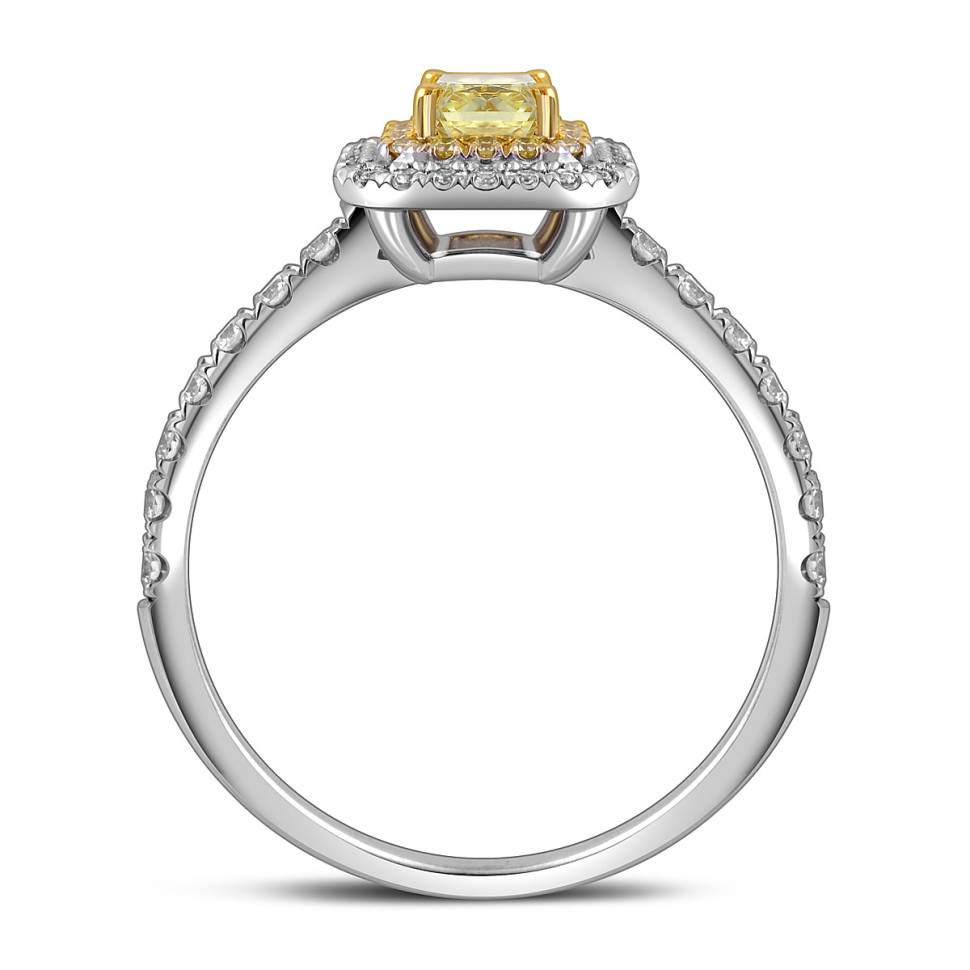 Кольцо из белого золота с жёлтыми бриллиантами (063517)