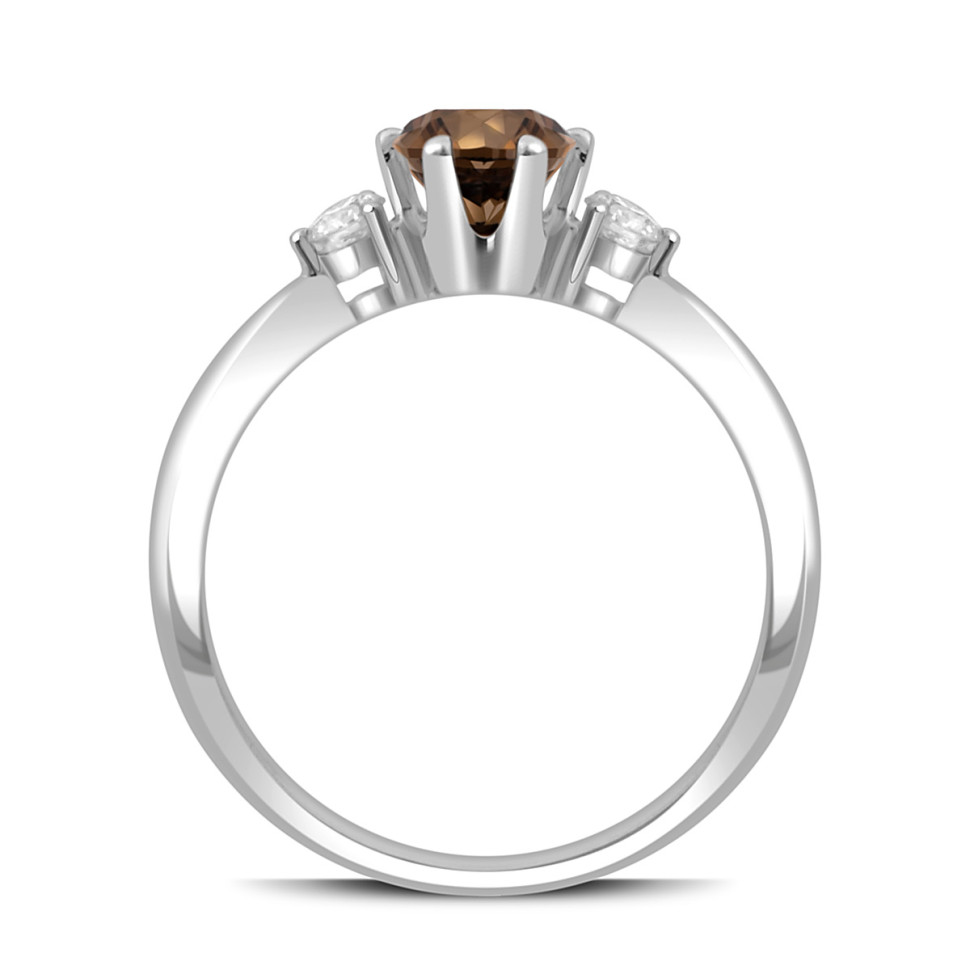 Помолвочное кольцо из белого золота с бриллиантами Fancy brown (059840)