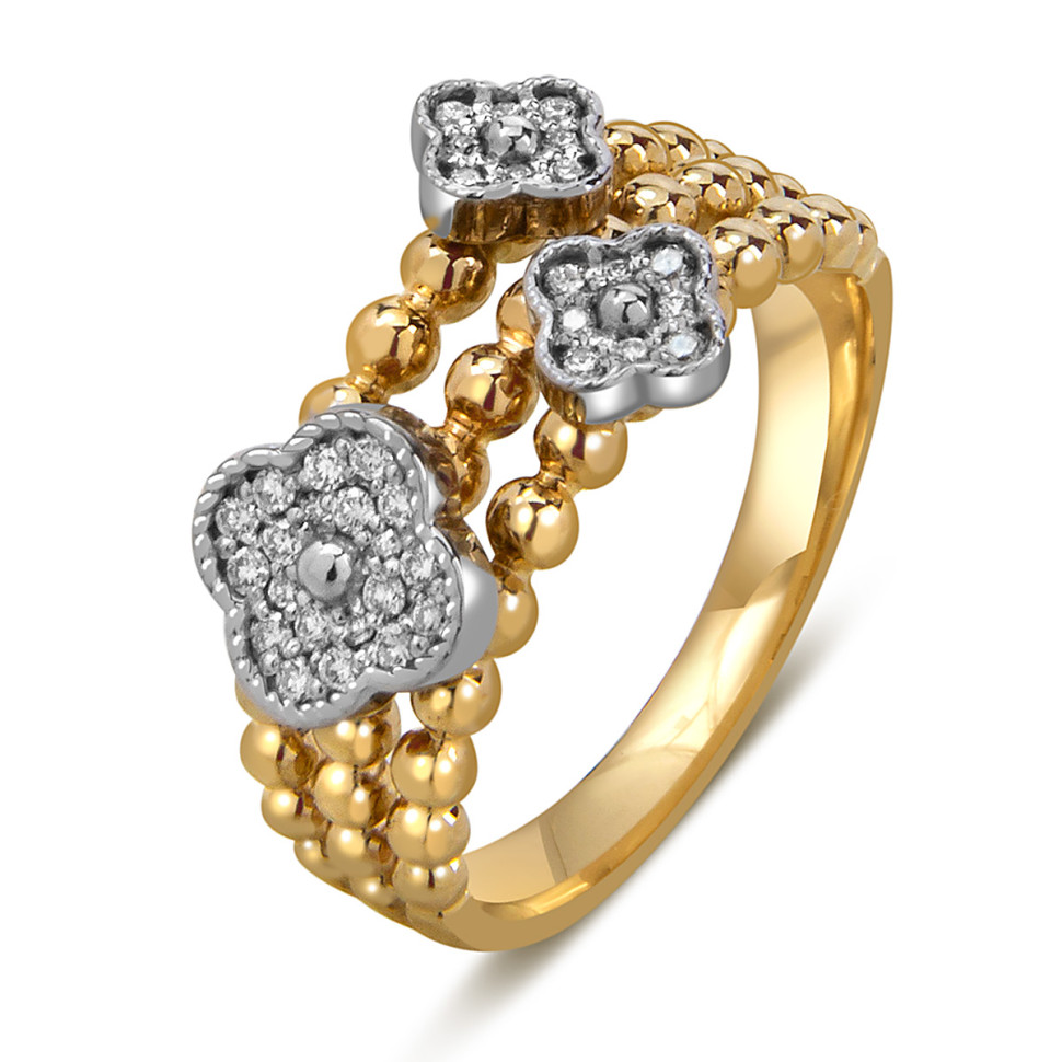 Кольцо из жёлтого золота с бриллиантами (059969)