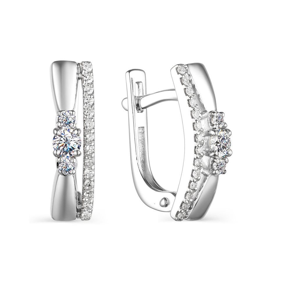 Серьги из белого золота с бриллиантами (042614)