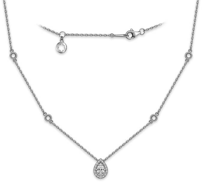 Колье из белого золота с бриллиантами (059131)