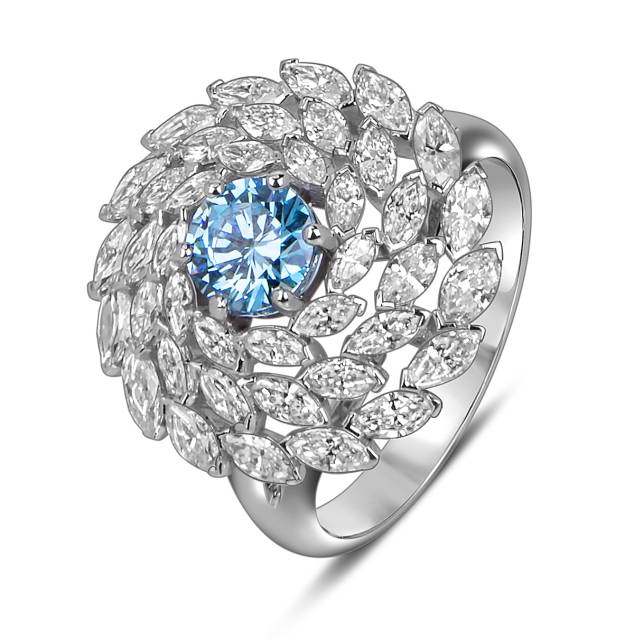 Кольцо из белого золота с бриллиантами (060038)