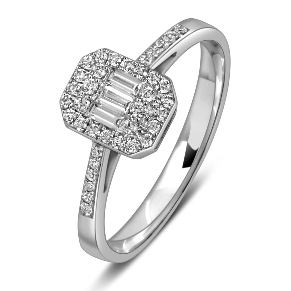 Кольцо из белого золота с бриллиантами (054600)