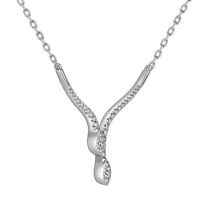 Колье из белого золота с бриллиантами (060541)