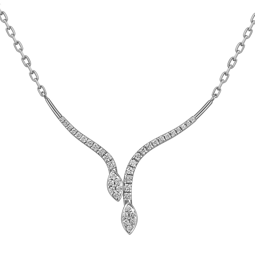 Колье из белого золота с бриллиантами (060541)