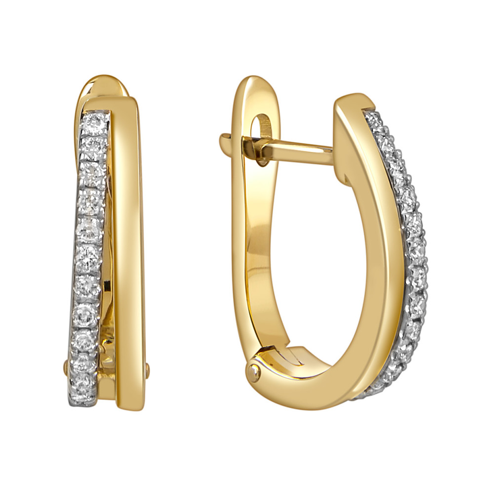 Серьги из жёлтого золота с бриллиантами (059957)