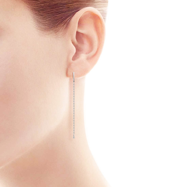 Серьги из белого золота с бриллиантами (047690)