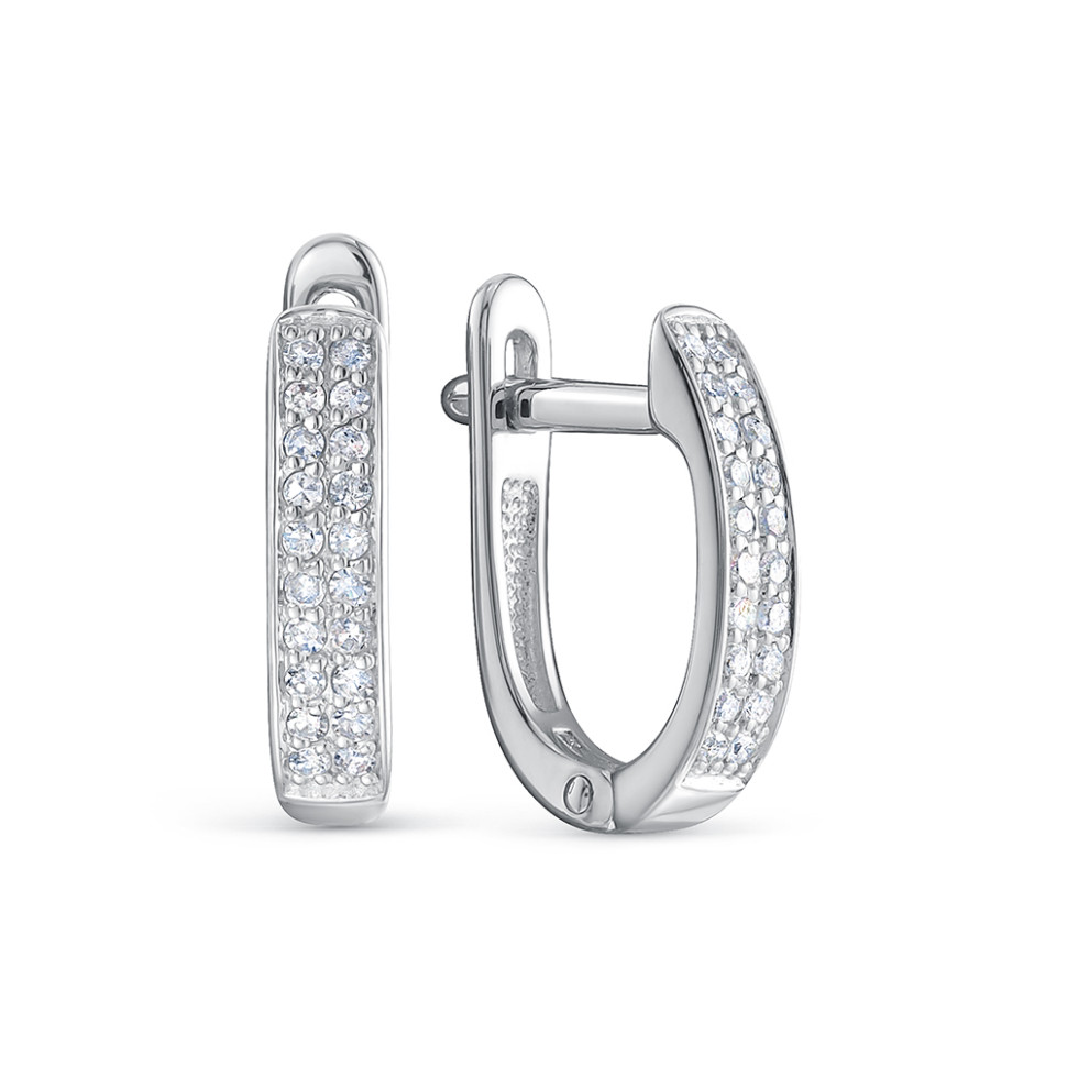 Серьги из белого золота с бриллиантами (053937)