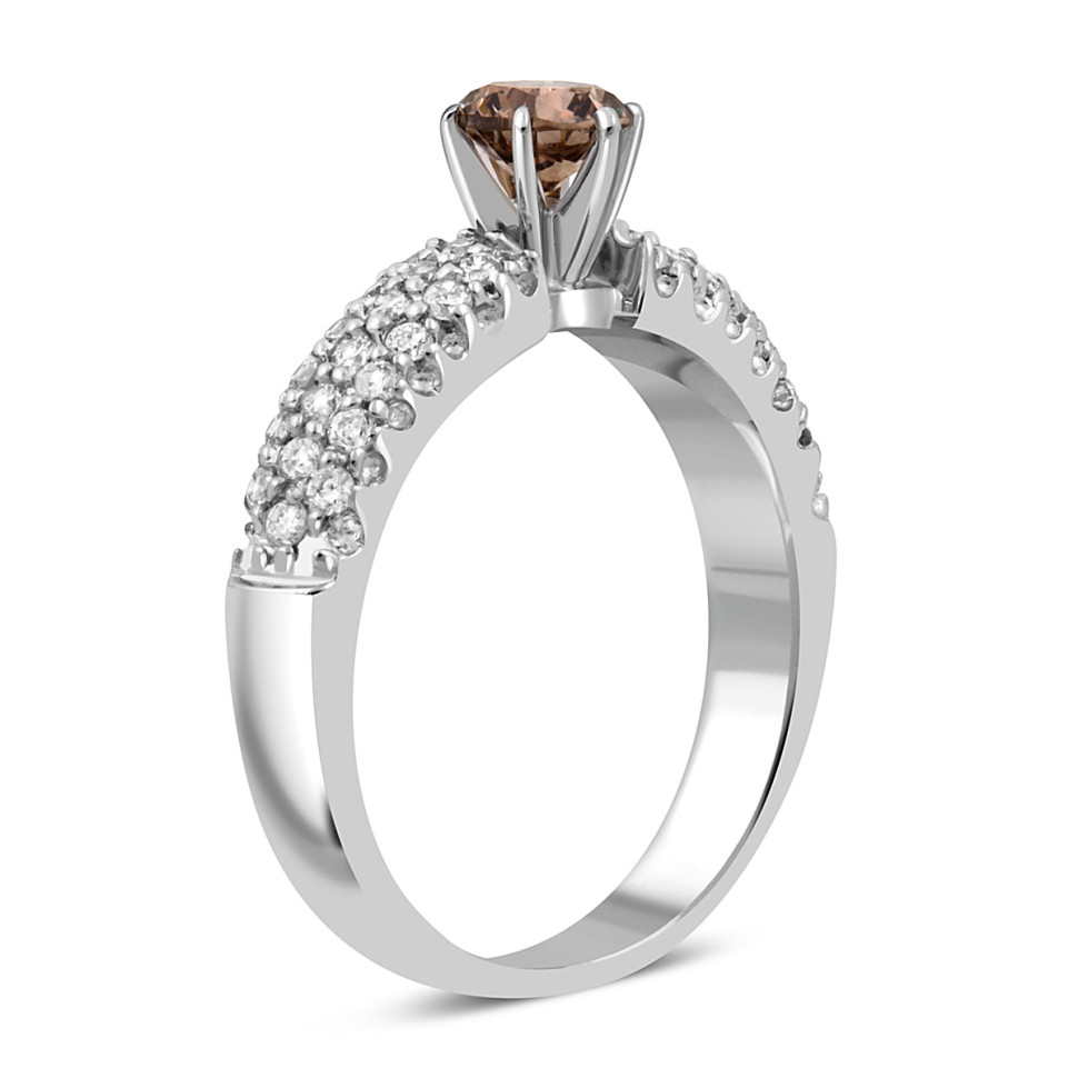 Помолвочное кольцо из белого золота с бриллиантами (048179)