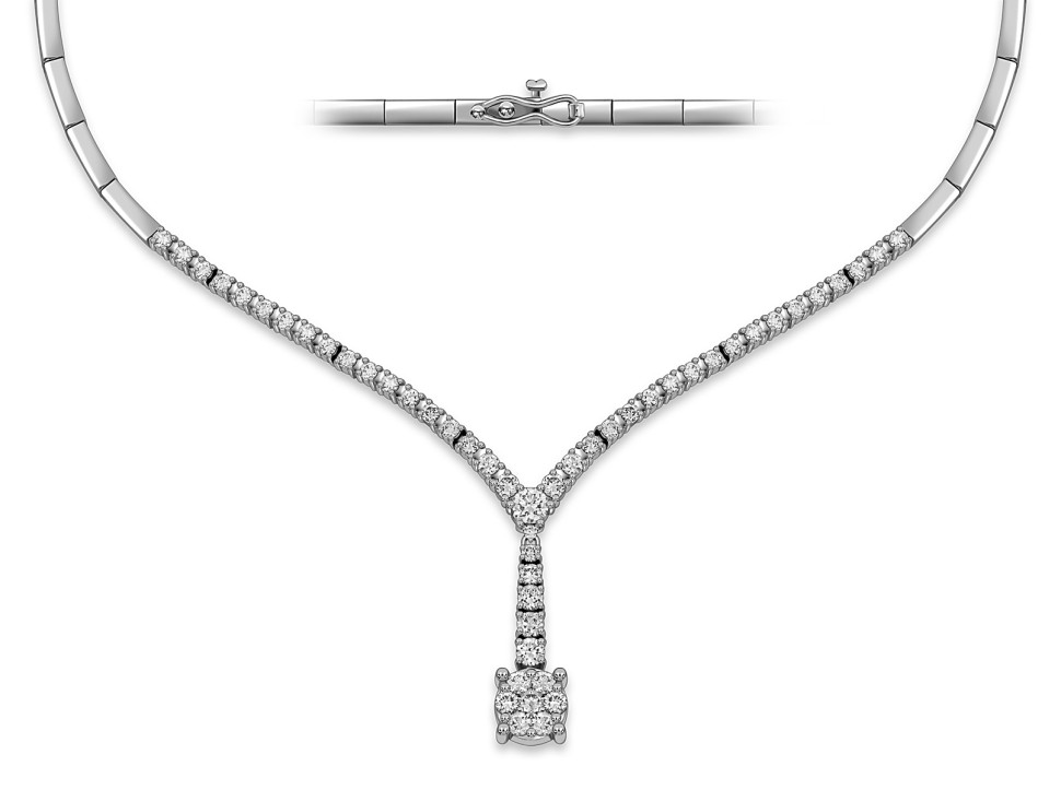 Колье из белого золота с бриллиантами (059136)