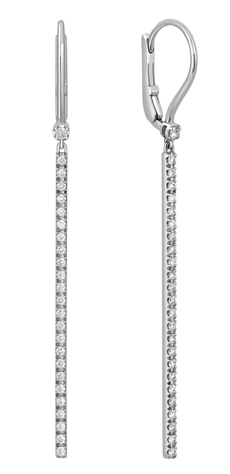 Серьги из белого золота с бриллиантами 