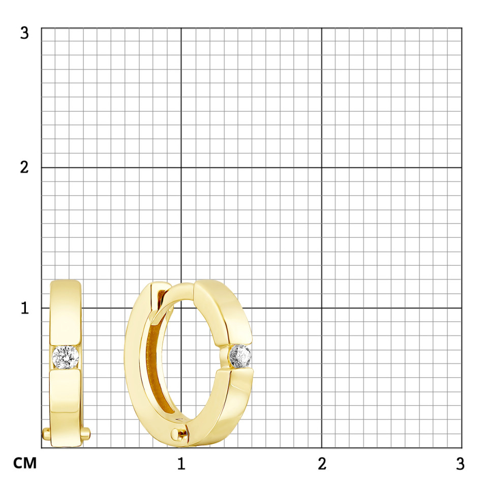 Серьги конго из жёлтого золота с бриллиантами (061331)