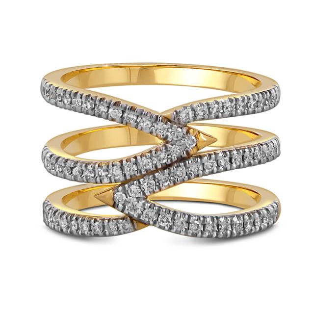 Кольцо из жёлтого золота с бриллиантами (059971)