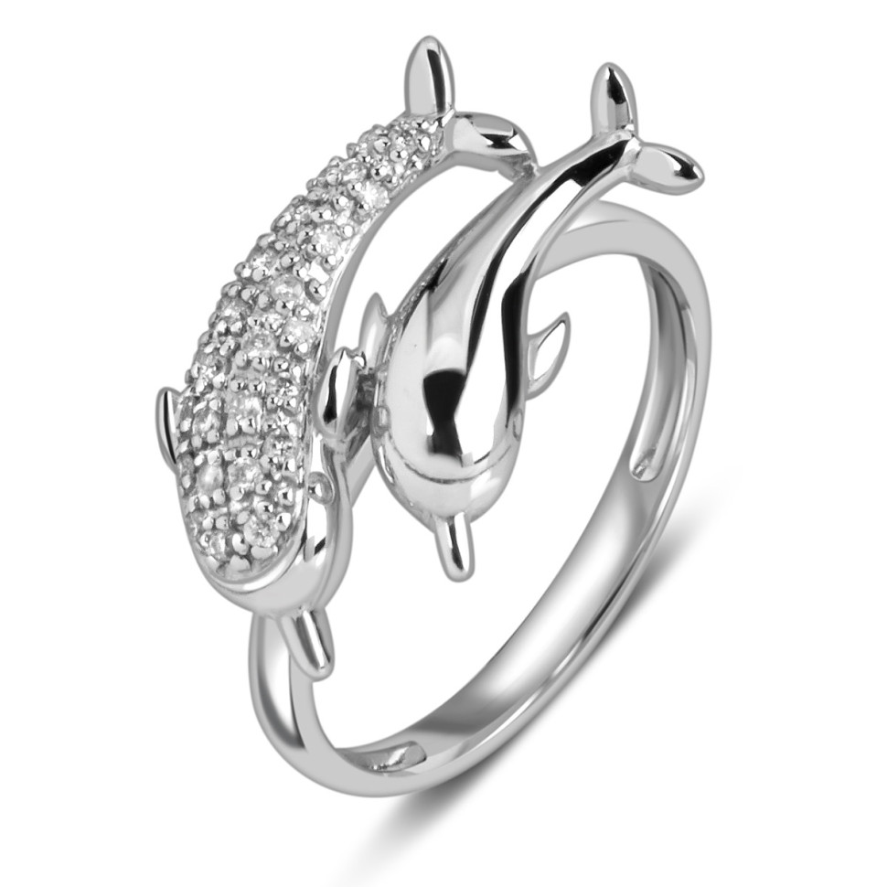 Кольцо из белого золота с бриллиантами 