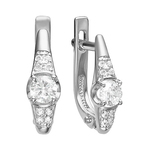 Серьги из белого золота с бриллиантами (039897)