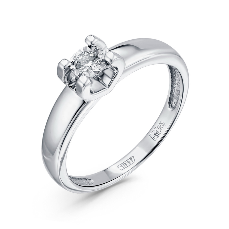 Помолвочное кольцо из белого золота с бриллиантом (063032)