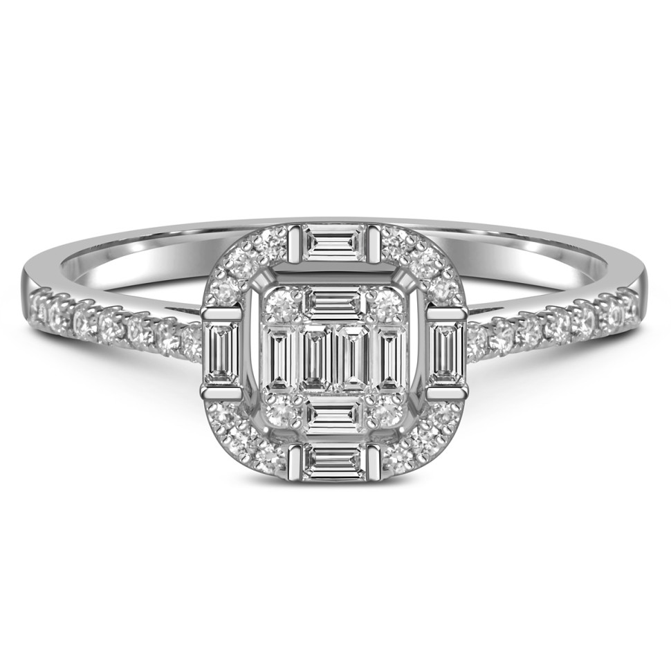 Кольцо из белого золота с бриллиантами (055585)