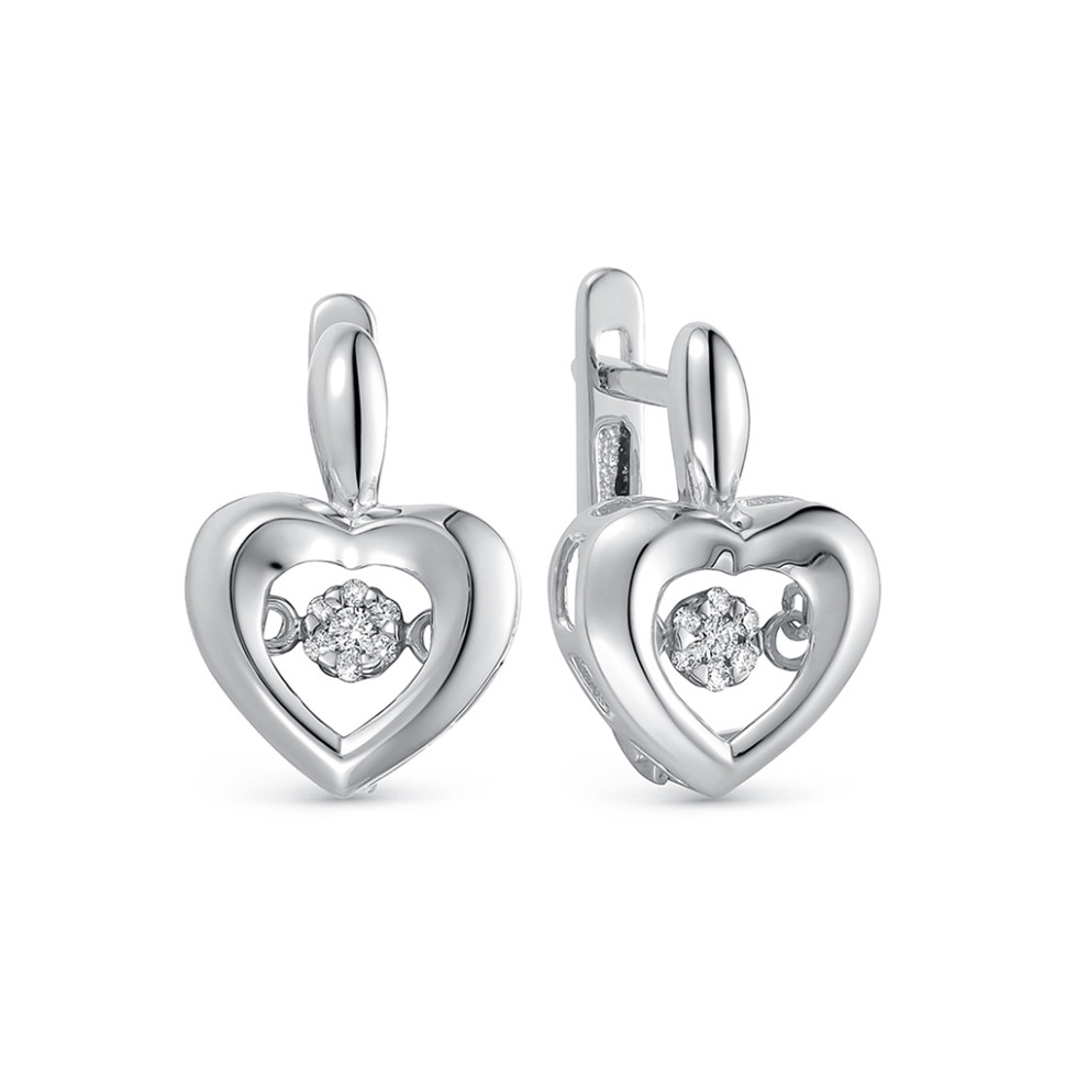 Серьги из белого золота с бриллиантами (059570)