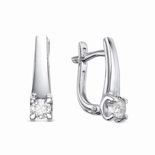 Серьги из белого золота с бриллиантами (049978)