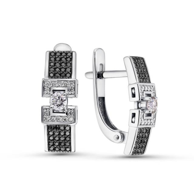 Серьги из белого золота с бриллиантами (052915)