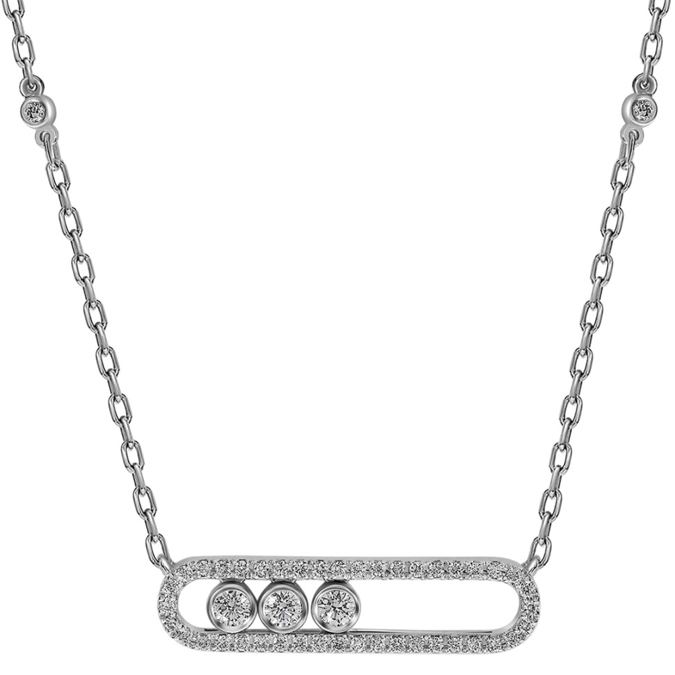 Колье из белого золота с бриллиантами (060555)