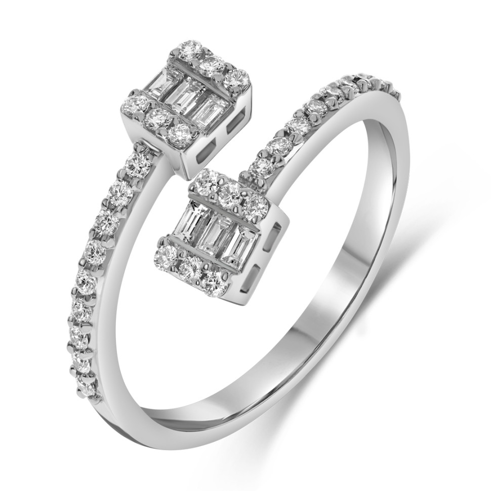 Кольцо из белого золота с бриллиантами  (058638)