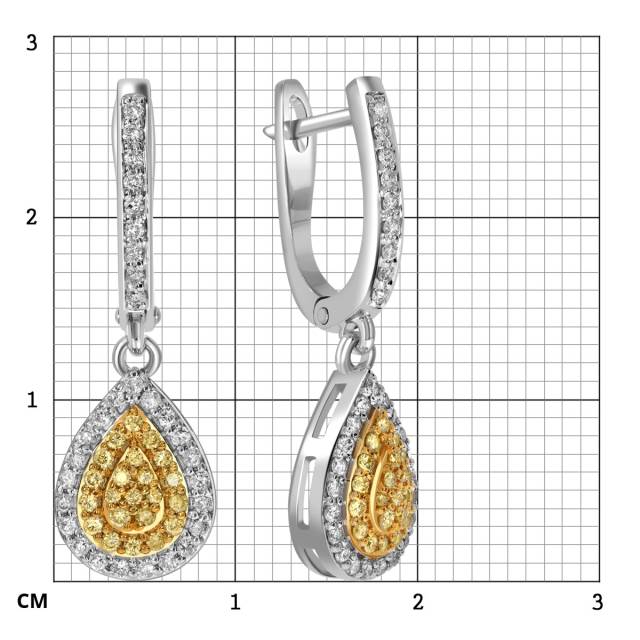 Серьги из белого золота с бриллиантами (059085)