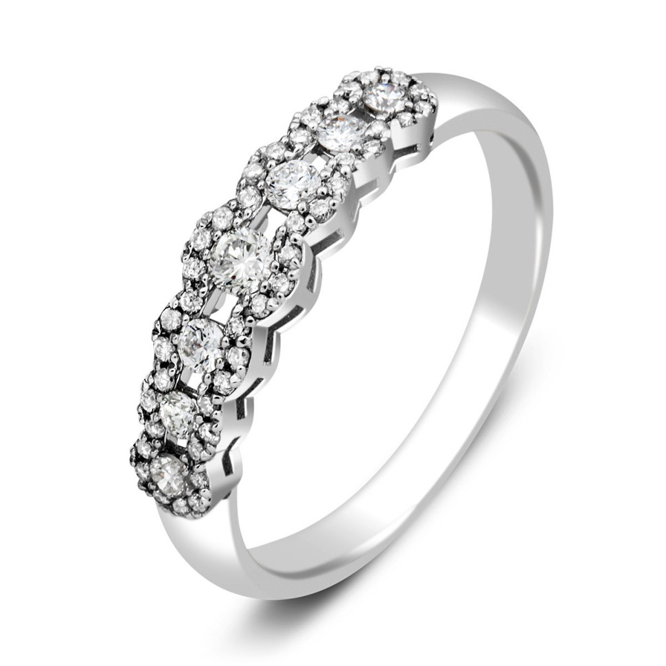 Кольцо из белого золота с бриллиантами (060343)