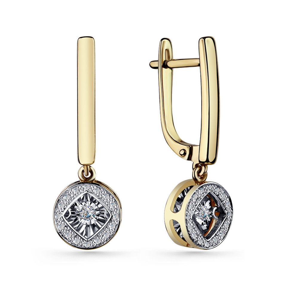 Серьги из жёлтого золота с бриллиантами (057453)