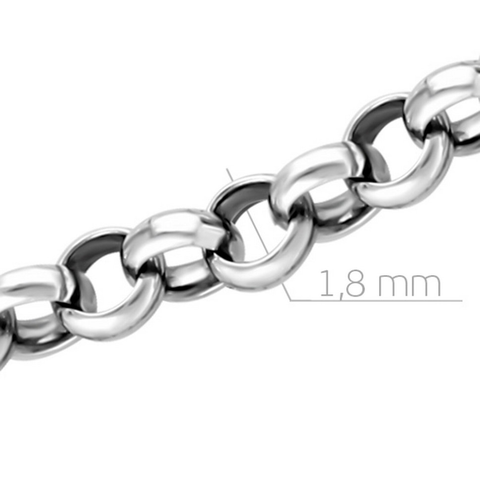 Цепь из белого золота, плетение Роло (052131)