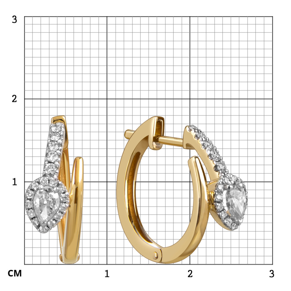 Серьги из жёлтого золота с бриллиантами (059928)