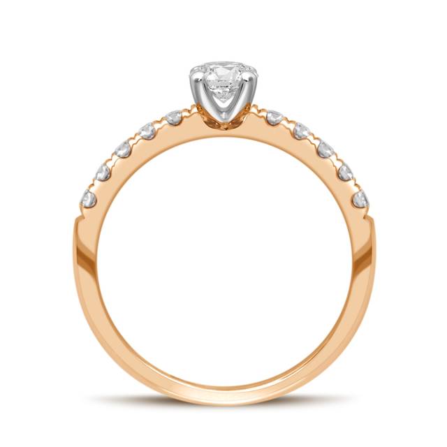 Помолвочное кольцо из комбинированного золота с бриллиантами (060553)