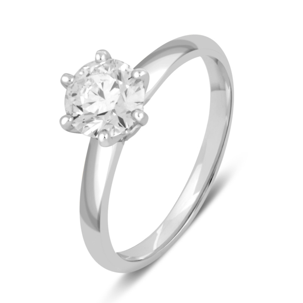 Помолвочное  кольцо из белого золота с бриллиантом (038837)