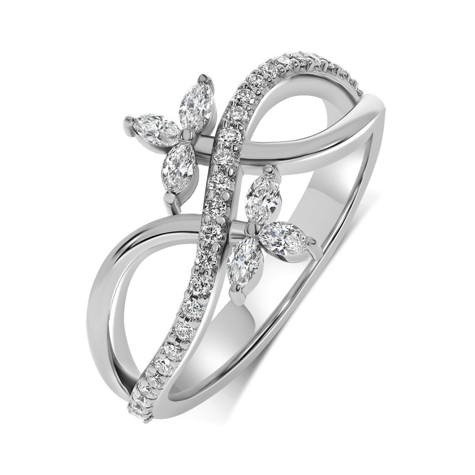 Кольцо из белого золота с бриллиантами (060220)