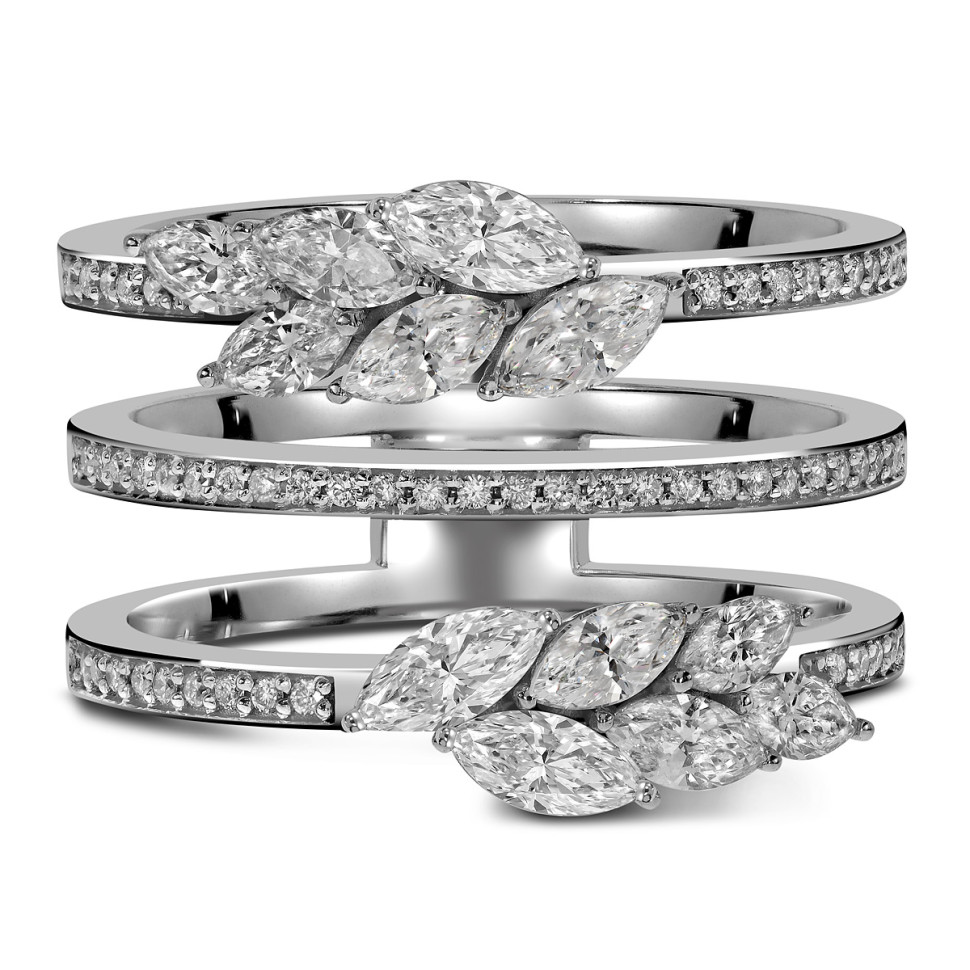 Кольцо из белого золота с бриллиантами  (060137)