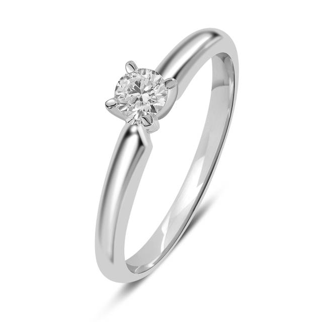 Помолвочное  кольцо из белого золота с бриллиантом (042936)