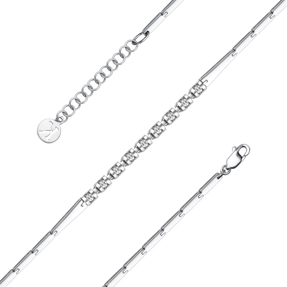 Браслет из белого золота с бриллиантами (050517)