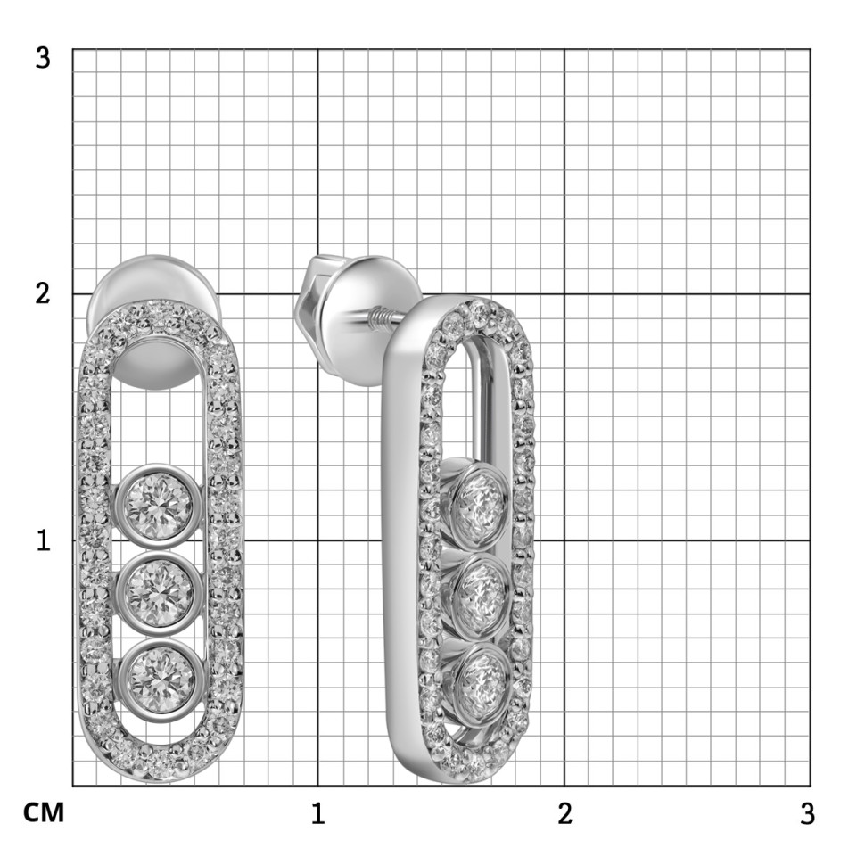 Серьги из белого золота с бриллиантами (059946)