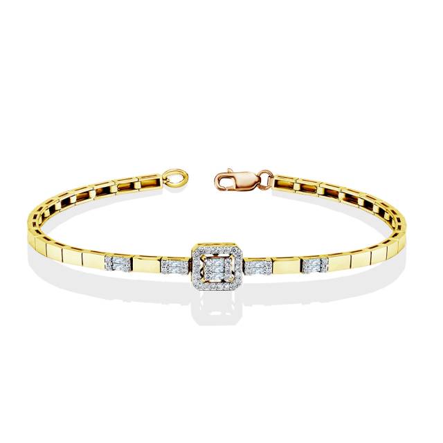 Браслет из жёлтого золота с бриллиантами (060473)