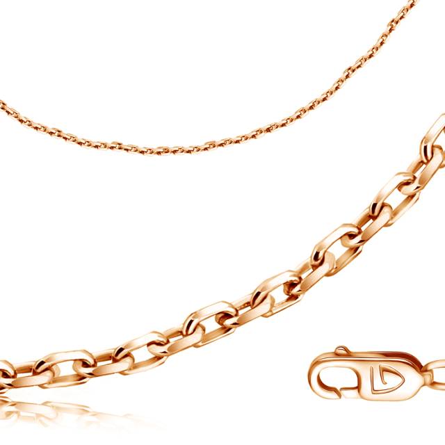 Цепь из красного золота, плетение якорь (053195)