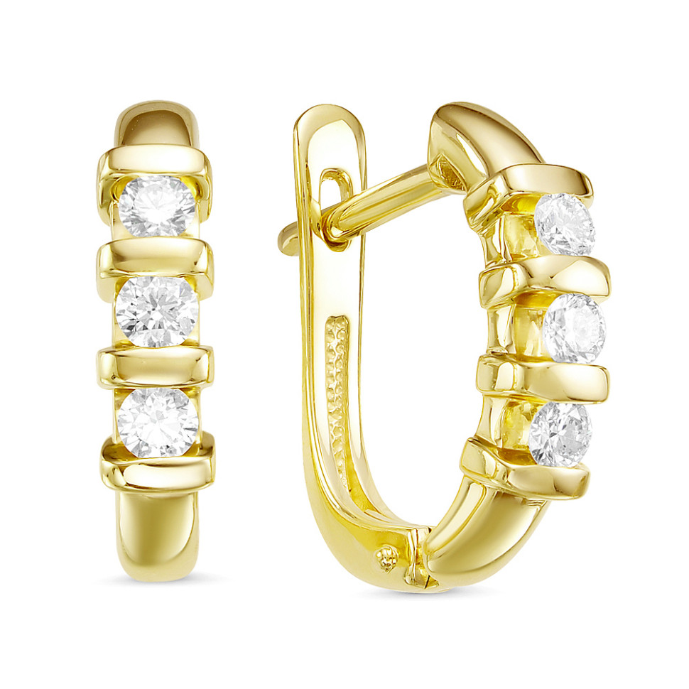 Серьги из жёлтого золота с бриллиантами (051547)