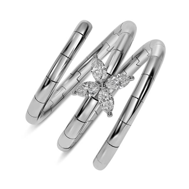 Кольцо из белого золота с бриллиантами (060133)