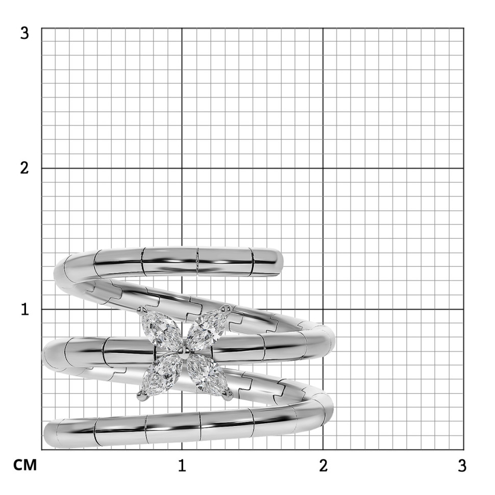 Кольцо из белого золота с бриллиантами (060133)