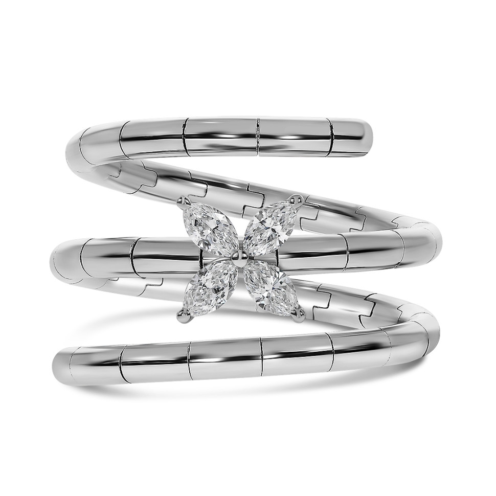 Кольцо из белого золота с бриллиантами (060133)