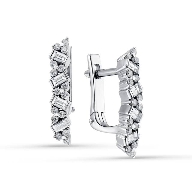Серьги из белого золота с бриллиантами (055033)