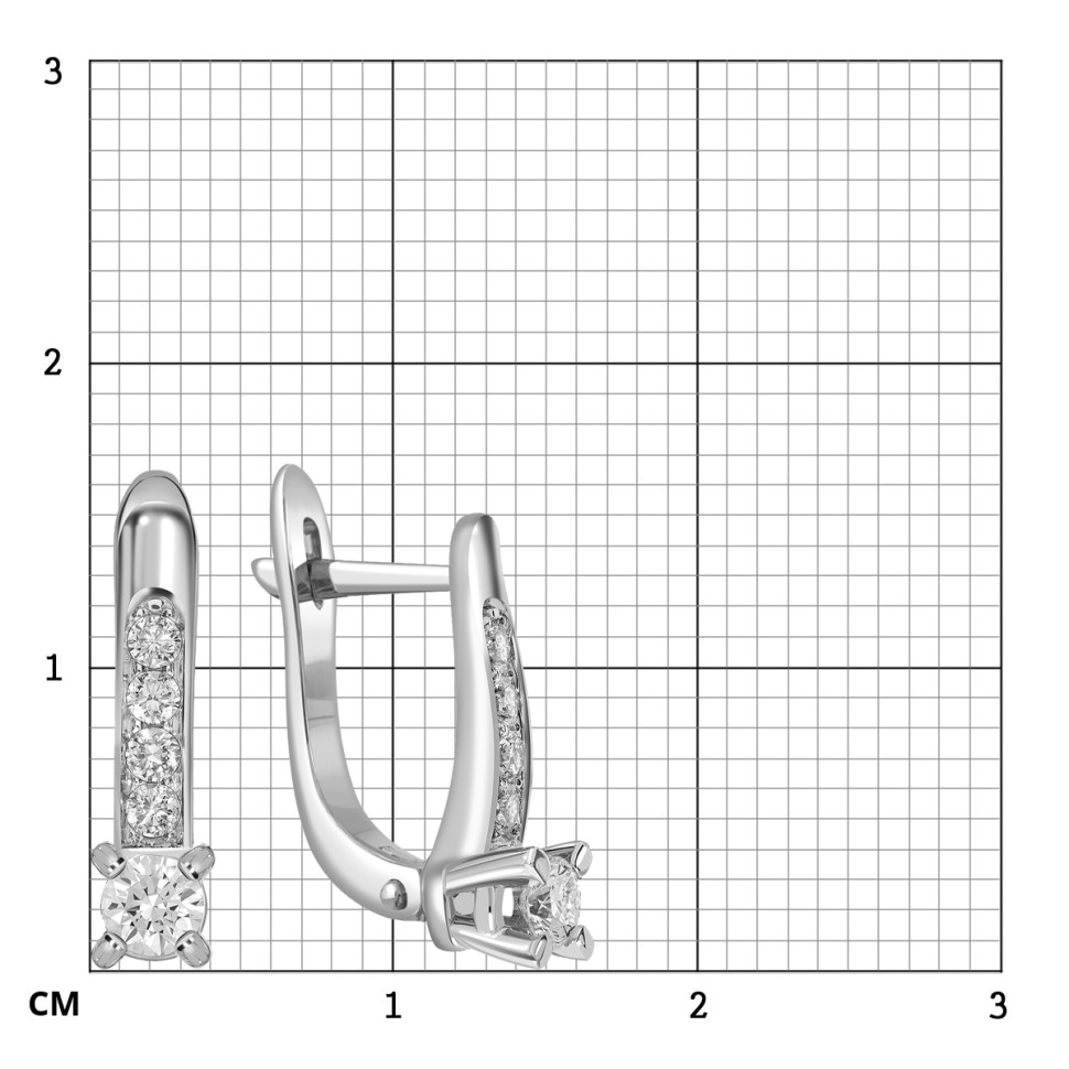 Серьги из белого золота с бриллиантами (039591)