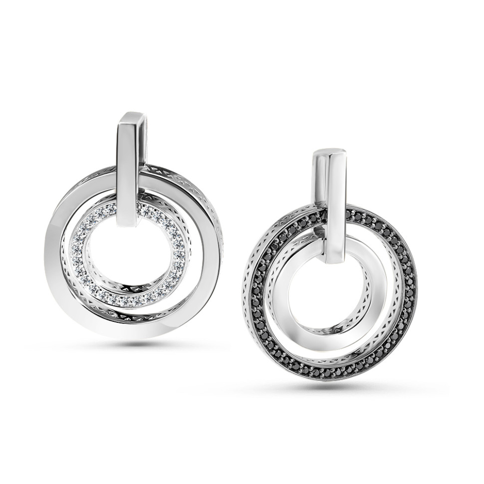 Кулон из белого золота с бриллиантами (060454)