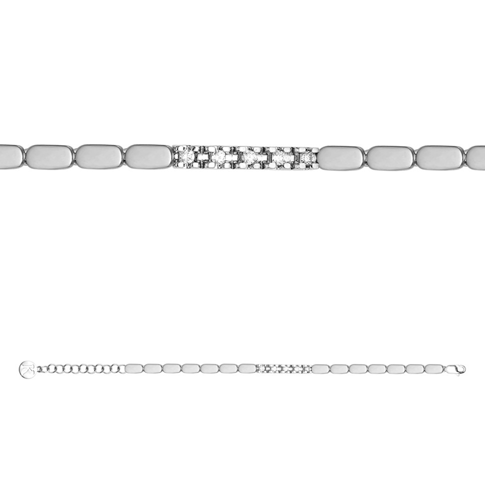 Браслет из белого золота с бриллиантами (050512)