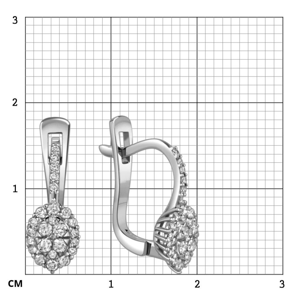 Серьги из белого золота с бриллиантами (059592)